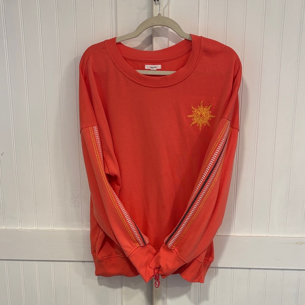 Maurices Orange/coral Sunburst, crewneck, long sleeved Sweatshirt size XL